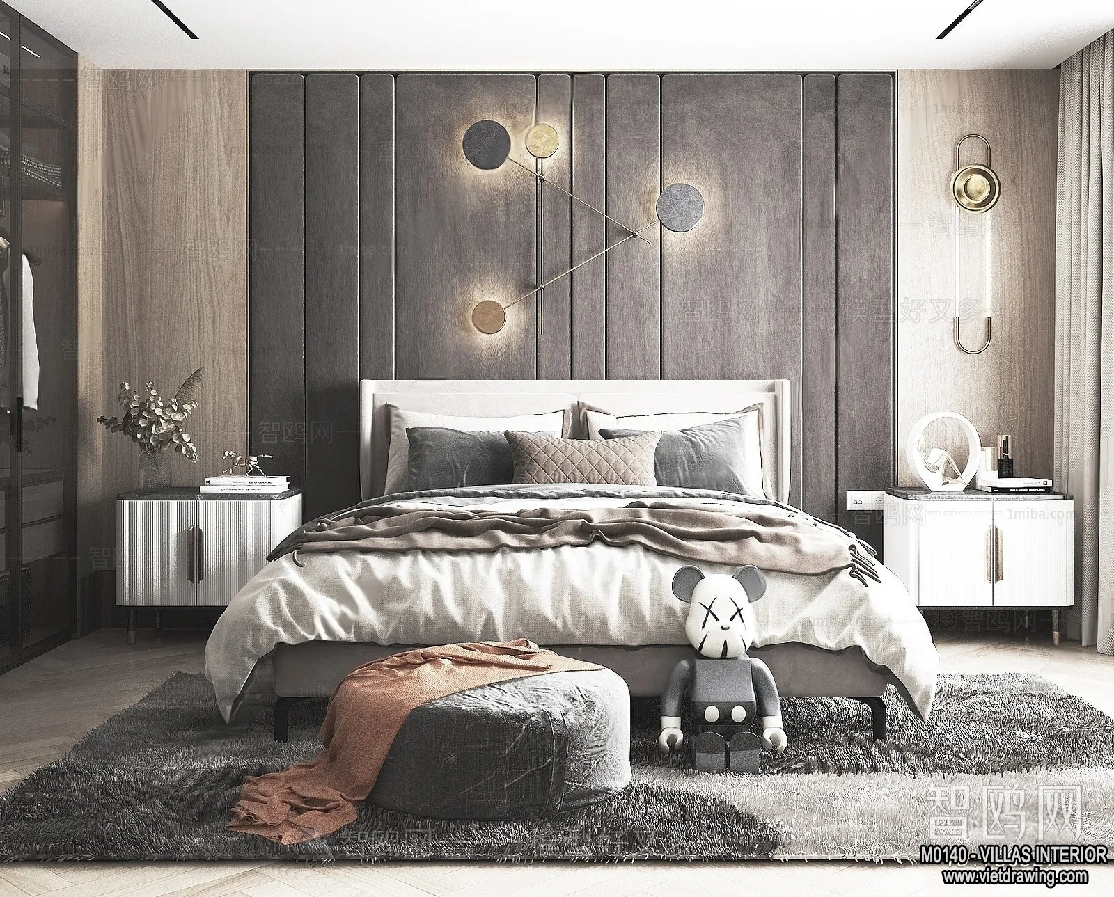 Bedroom - Villas 3D Interior Scene - 3D Models - 152