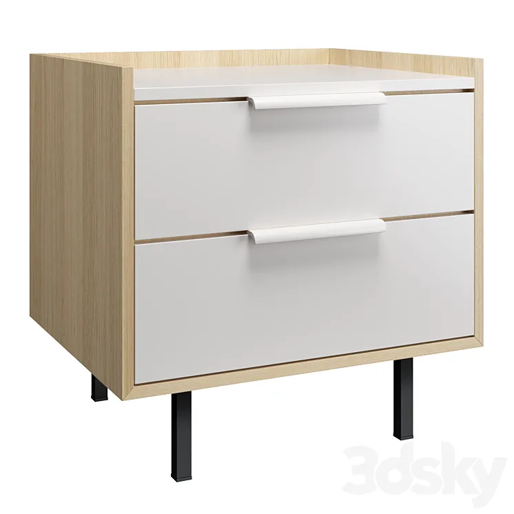 Bedside cabinet LINEA 3D Model Free
