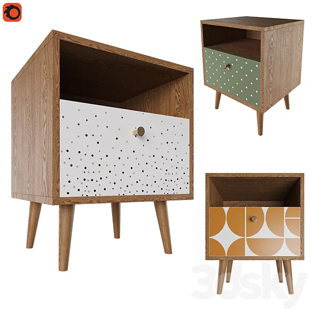 Bedside table Berber 3D Model