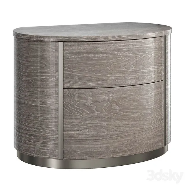 Bedside table Camelgroup Round silver 3D Model