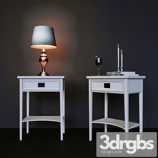 Bedside table dantone home oxford 2 3D Model Free