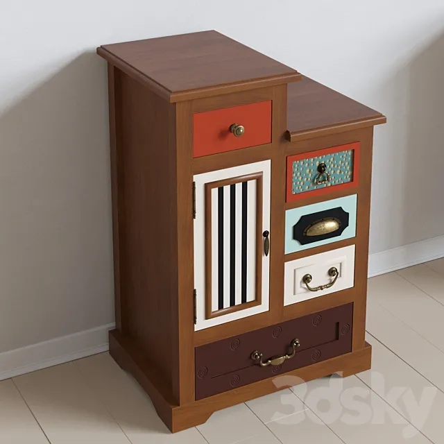 Bedside table Gouache Birch 3DModel