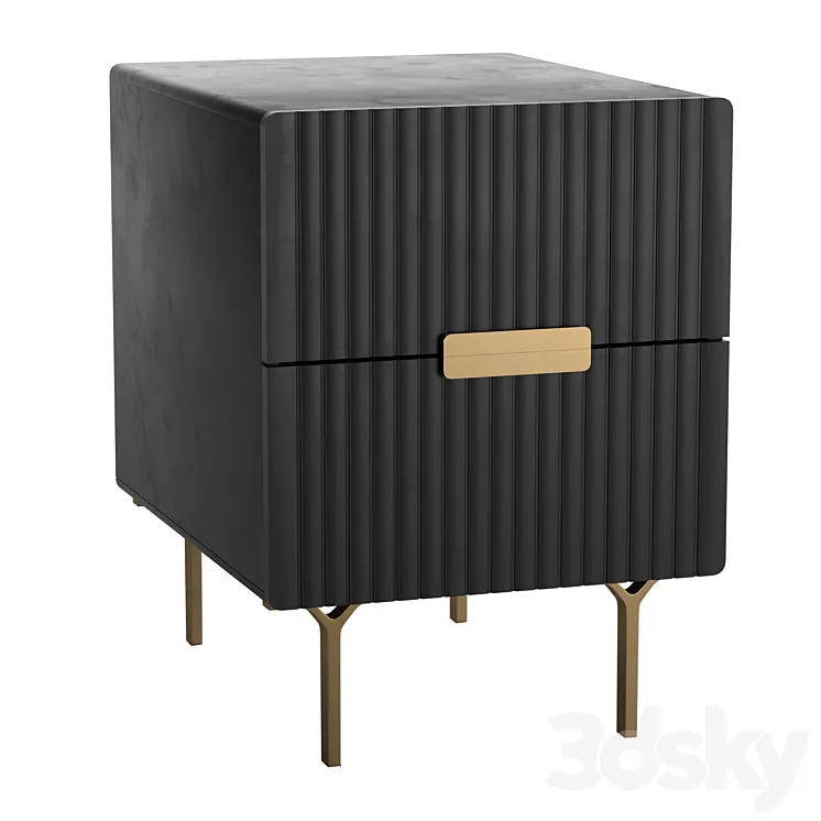 Bedside table Gray 3D Model Free
