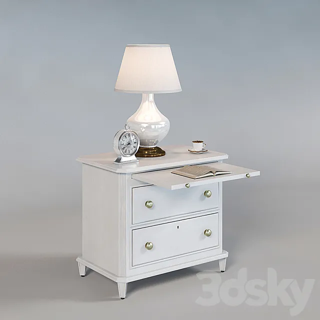 Bedside table Laurel 340-23-80 (inlay in the set) 3DModel
