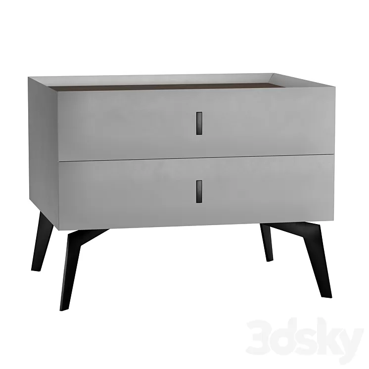 Bedside table LIGHT GRAY 3D Model