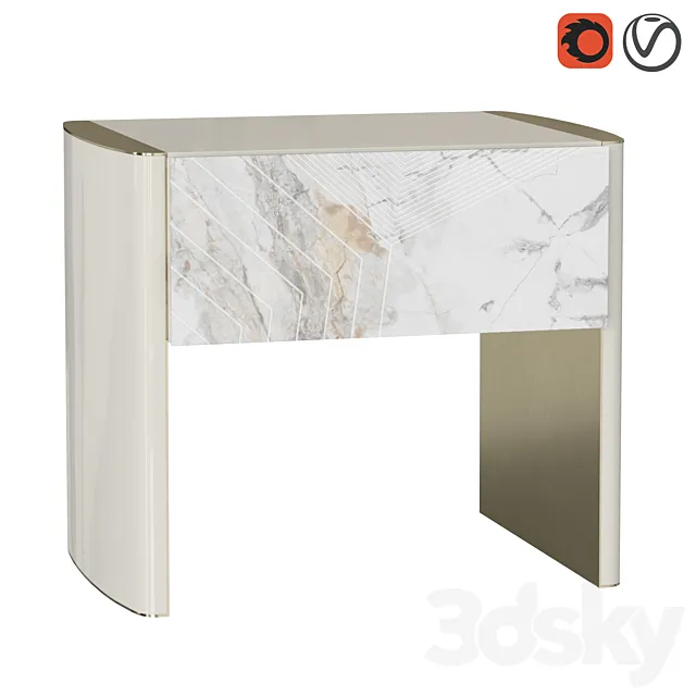 Bedside table LINFA by HESSENTIA Cornelio Cappellini 3DModel