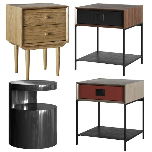 Bedside table Mambo Quilda Newark 3D Model