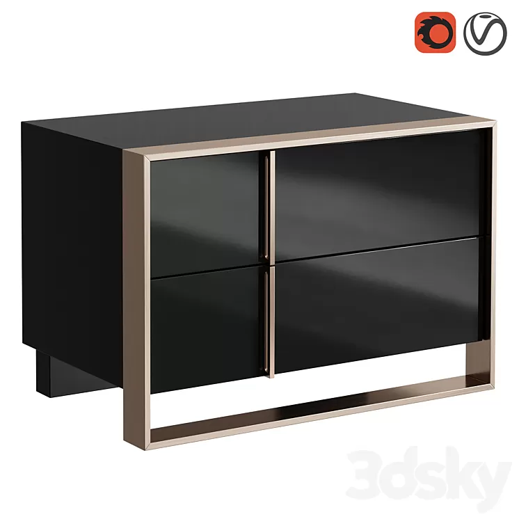 Bedside table VIG Nova Domus Cartier Nightstand Modern 3D Model Free