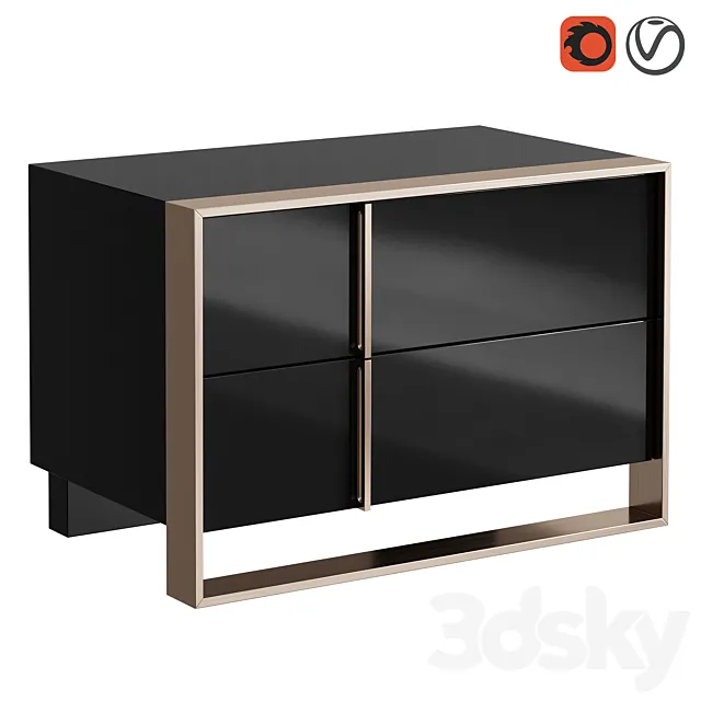 Bedside table VIG Nova Domus Cartier Nightstand Modern 3DModel