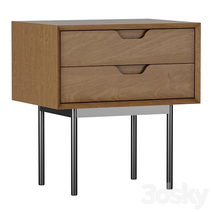 Bedside table with drawers Noyeto 3D Model Free