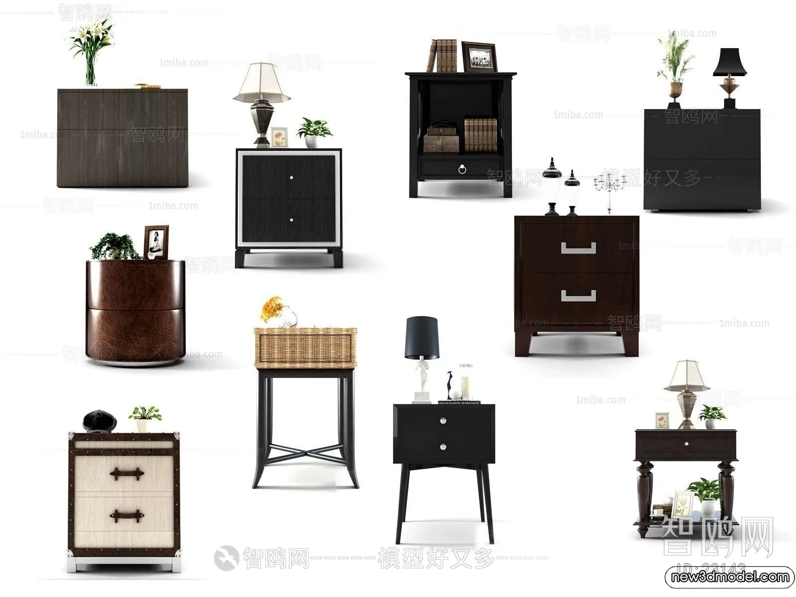 Bedside Tables - 3D Furniture Models - 040