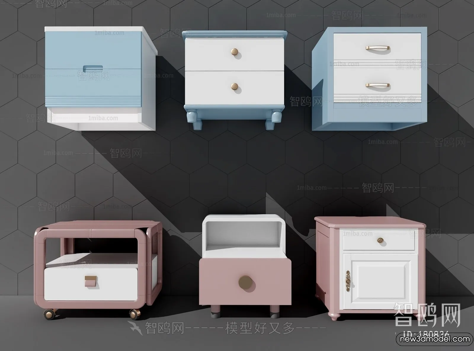 Bedside Tables - 3D Furniture Models - 071