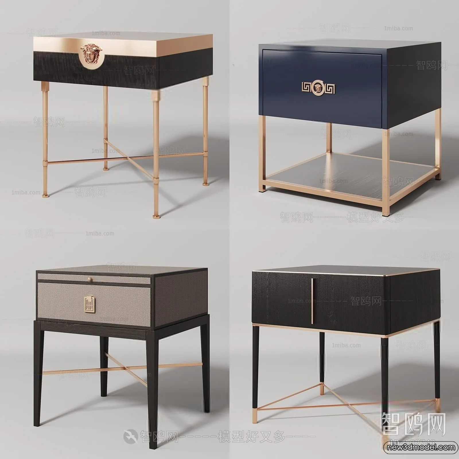 Bedside Tables - 3D Furniture Models - 080