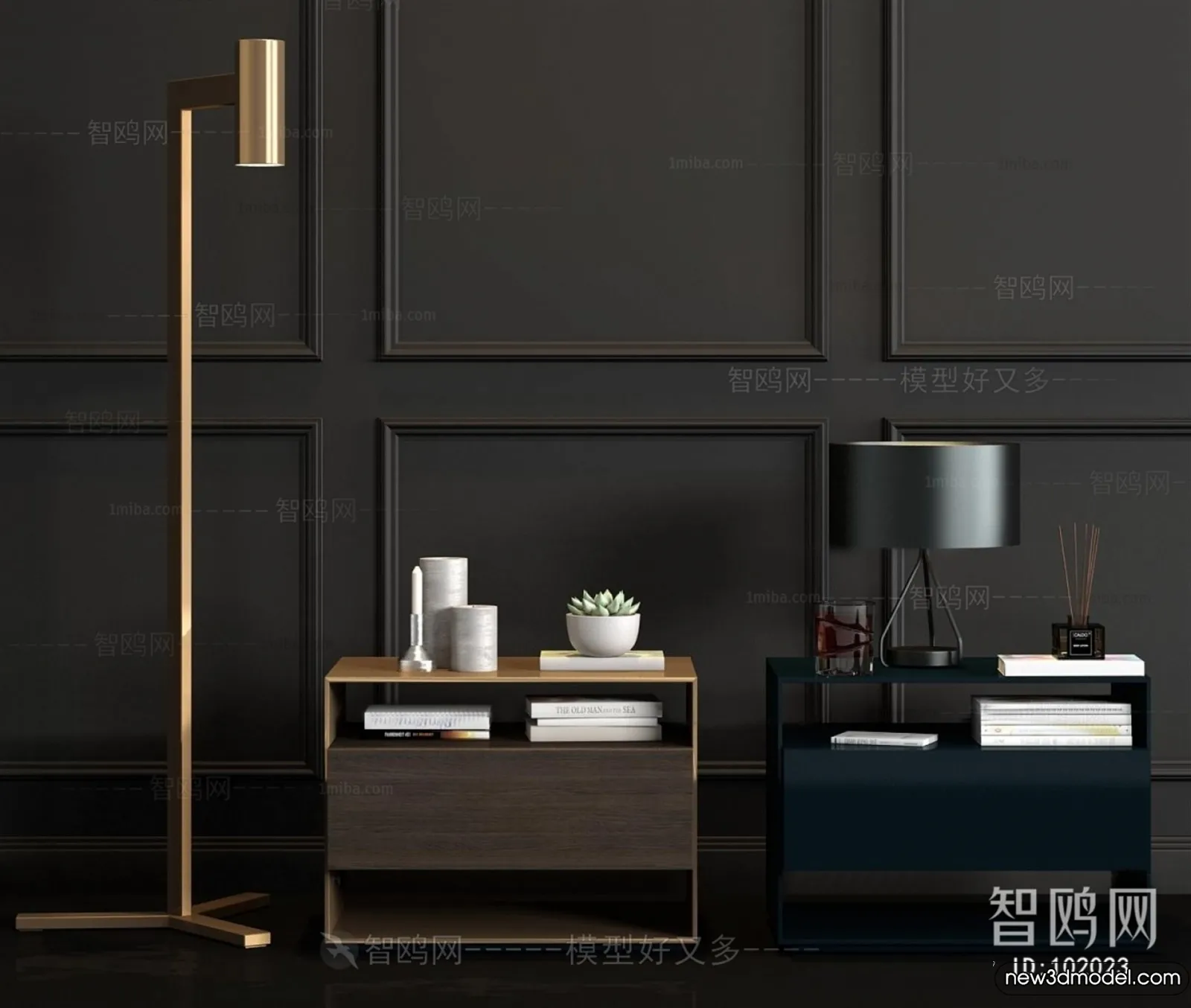 Bedside Tables - 3D Furniture Models - 083