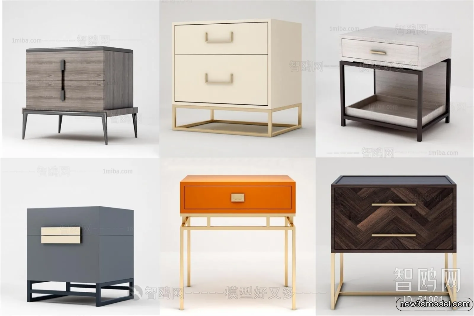 Bedside Tables - 3D Furniture Models - 089