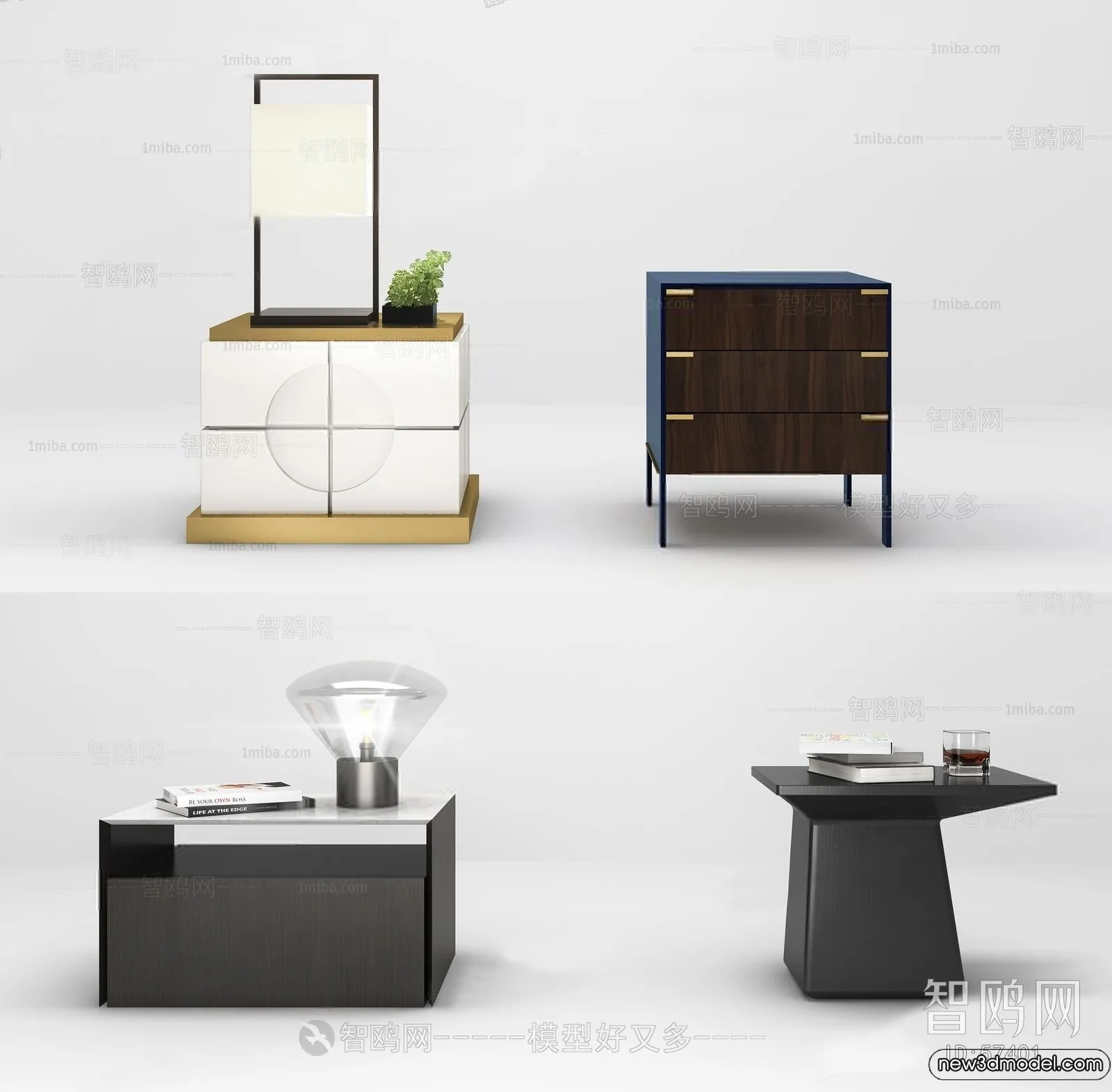 Bedside Tables - 3D Furniture Models - 093