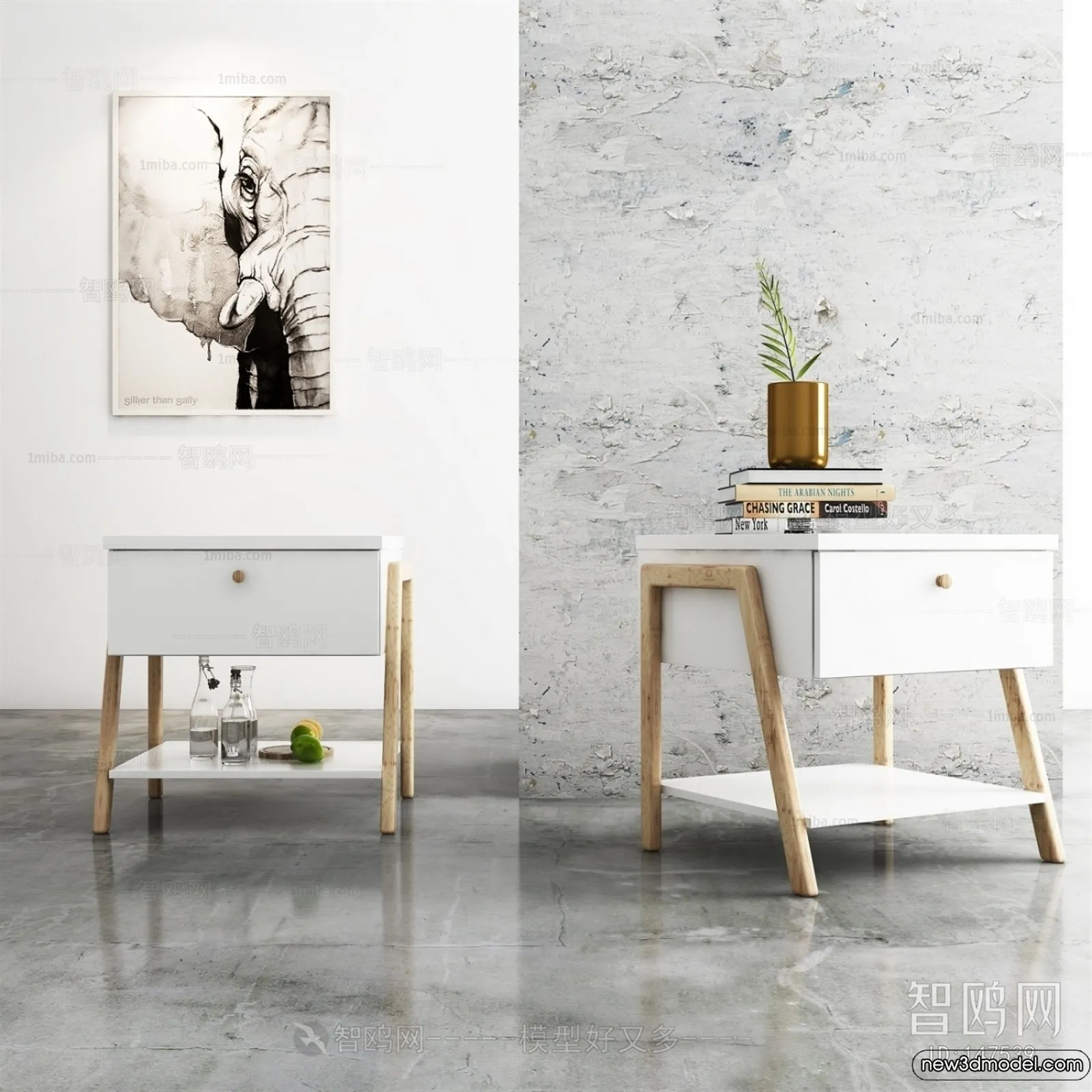 Bedside Tables - 3D Furniture Models - 095