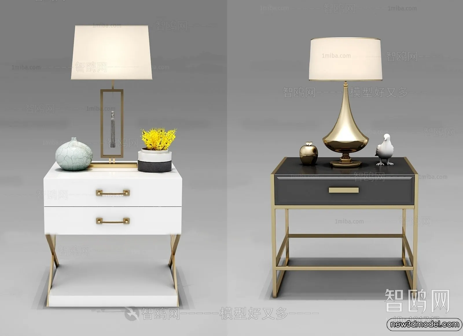 Bedside Tables - 3D Furniture Models - 107