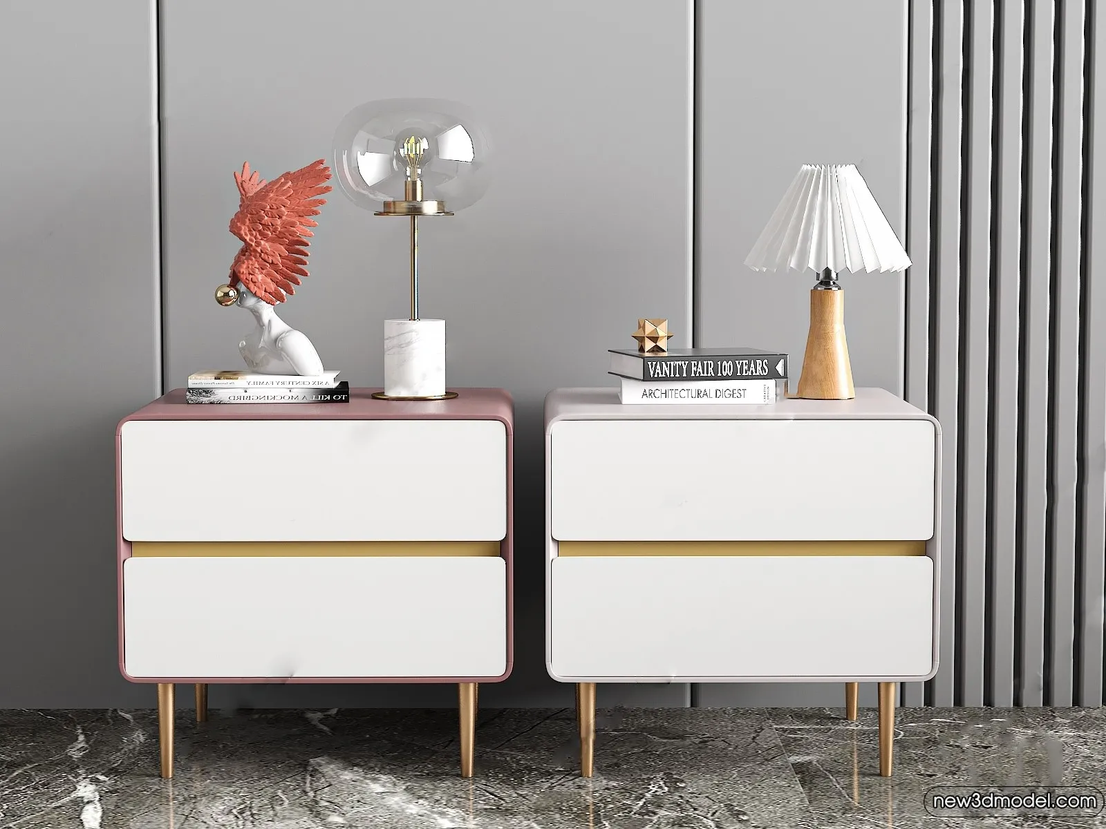 Bedside Tables - 3D Furniture Models - 116