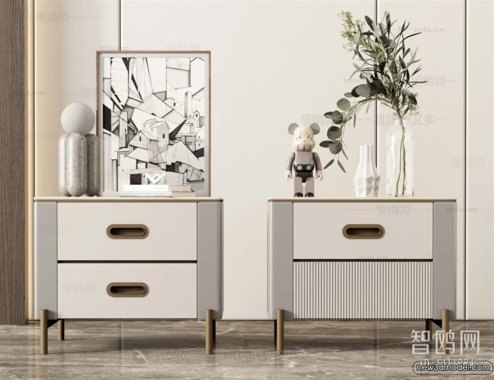 Bedside Tables - 3D Furniture Models - 124