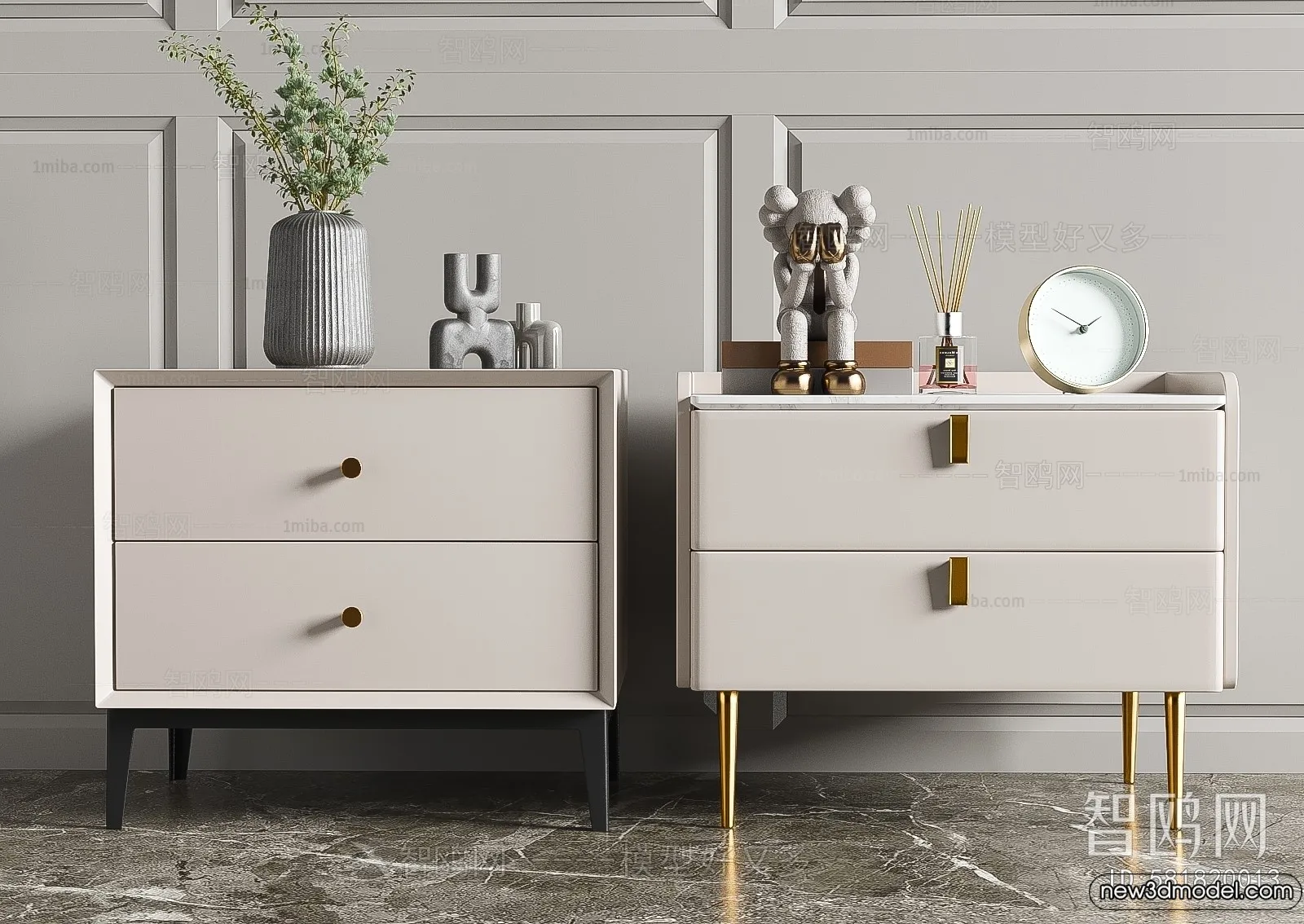 Bedside Tables - 3D Furniture Models - 129