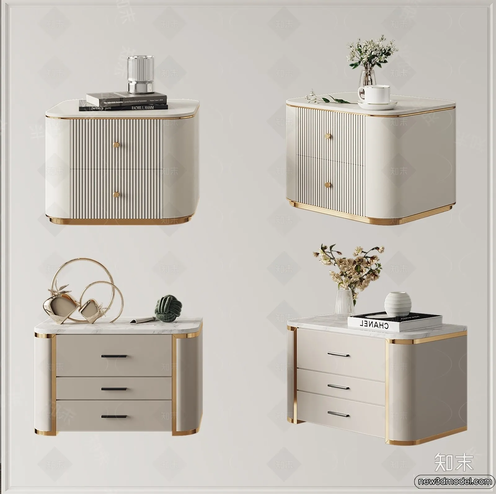 Bedside Tables - 3D Furniture Models - 136