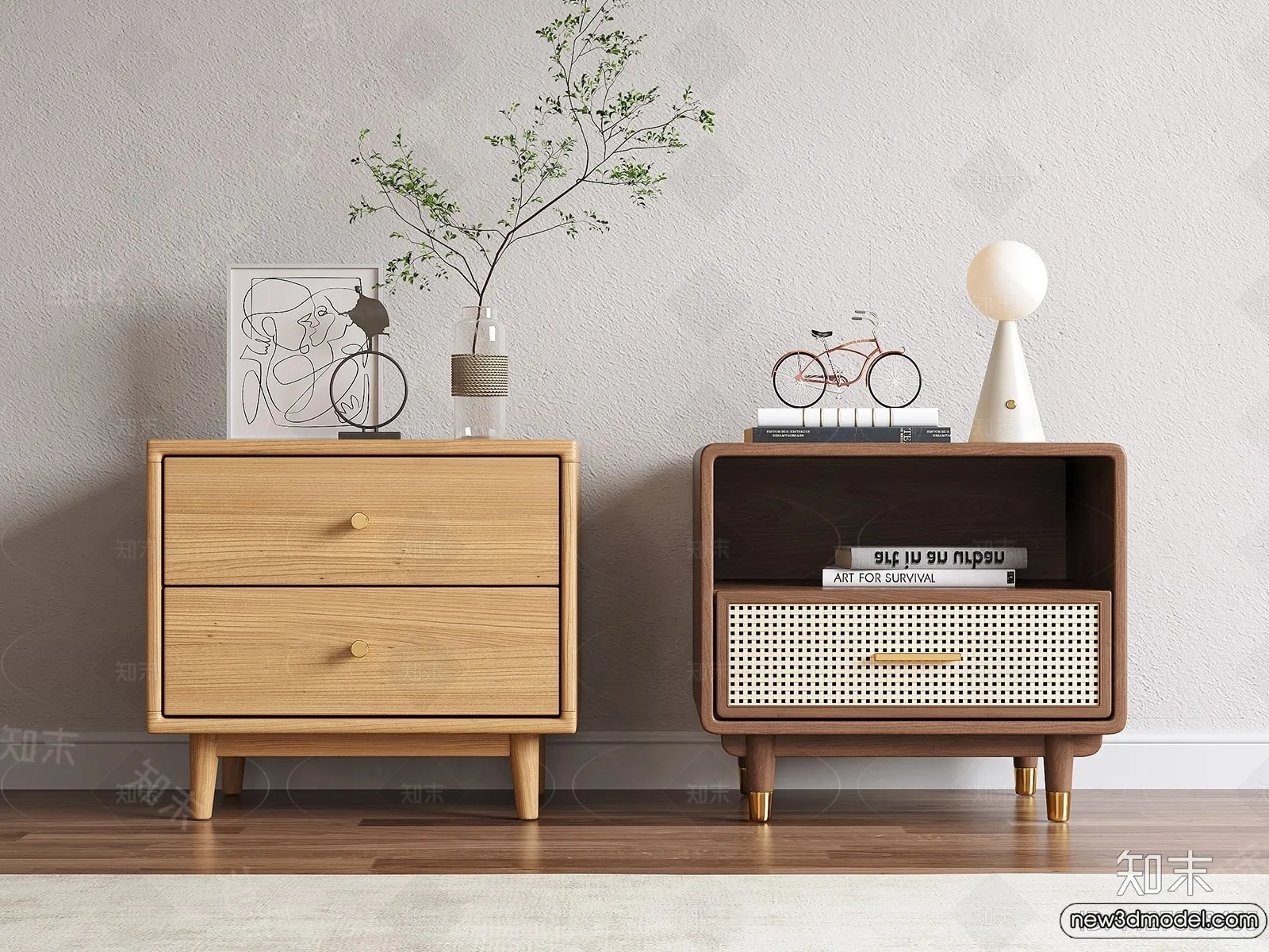 Bedside Tables - 3D Furniture Models - 161