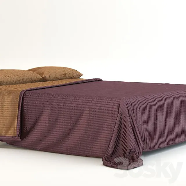 Bedspread and pillows "max purple" 3DModel