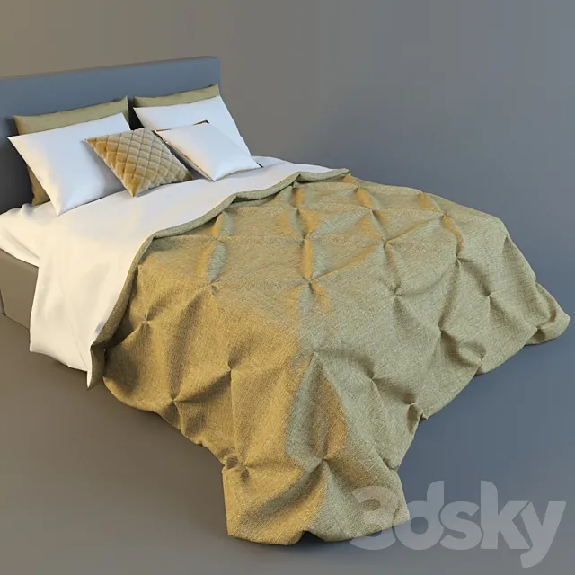 bedspread with tucks 3DModel