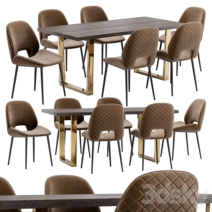 Beekman Dining Chair and Osaka Table 3D Model Free