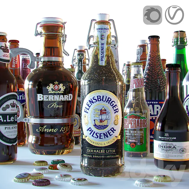 Beer bottles 3D Model