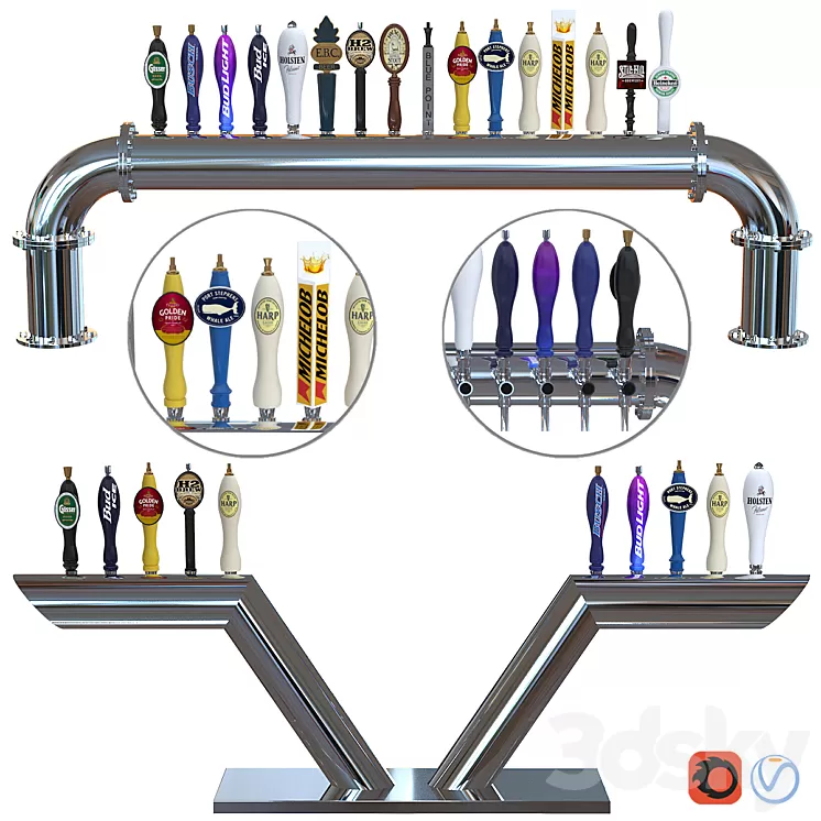 Beer Equipment Elbe & Longhorn 3D Model