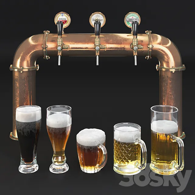 Beer tower & beer mugs Free Download
