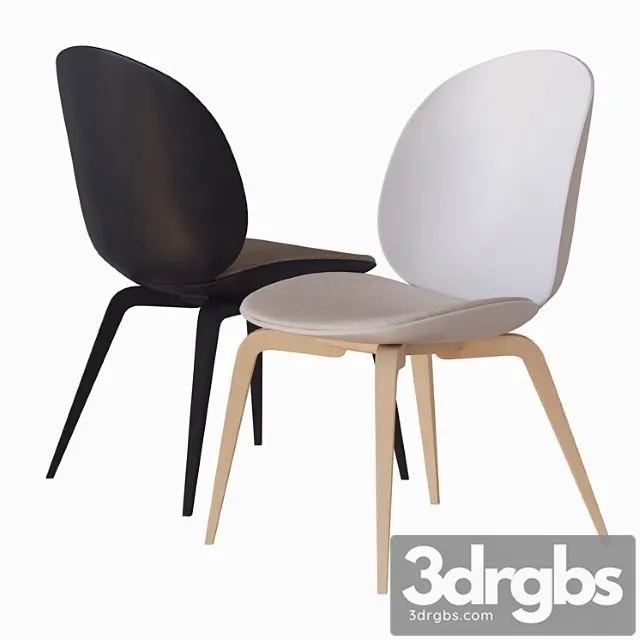 Beetle Chair Wood Base 02 3D Model Free