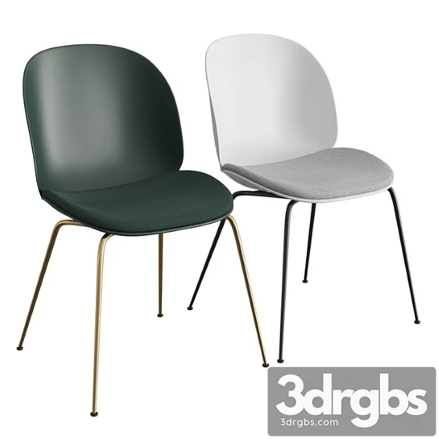 Beetle dining chair seat upholstered conic base 2 3D Model Free