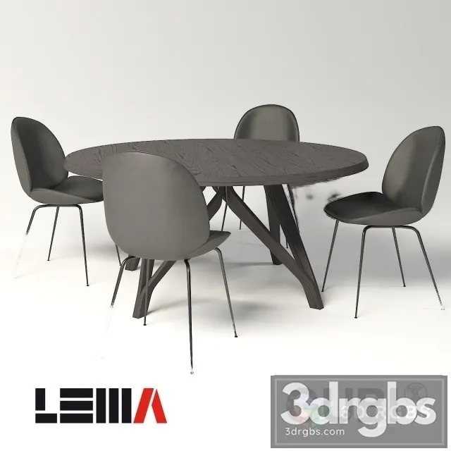 Beetle Dining Gubi Chair Wow Lema Table 3D Model Free