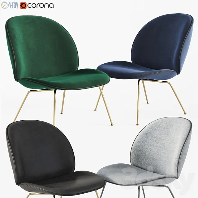 Beetle Lounge Chair Gubi 3D Model