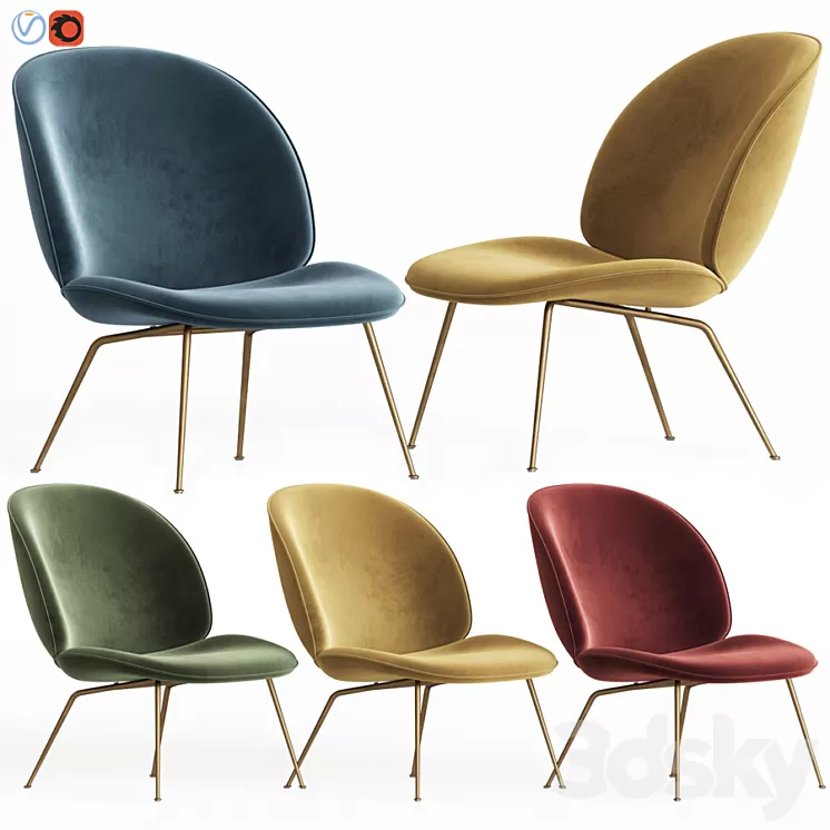 Beetle Lounge Chair Gubi 3D Model
