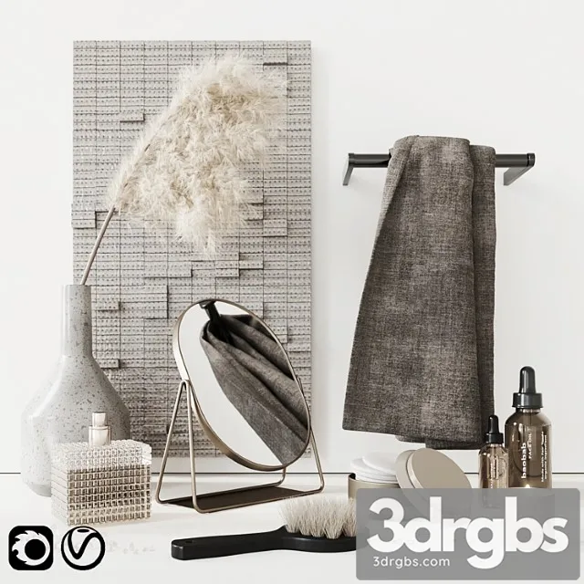 Beige Bathroom Set 3D Model Free