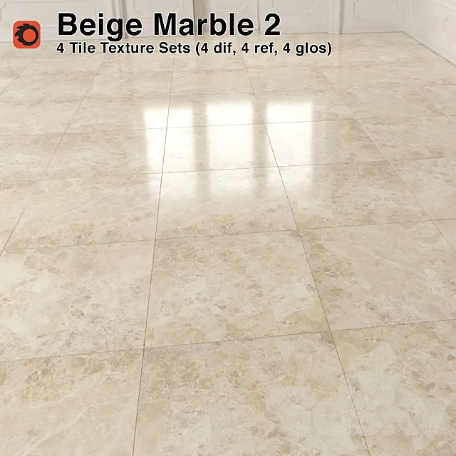 Beige Marble Tiles - 2 3D Model