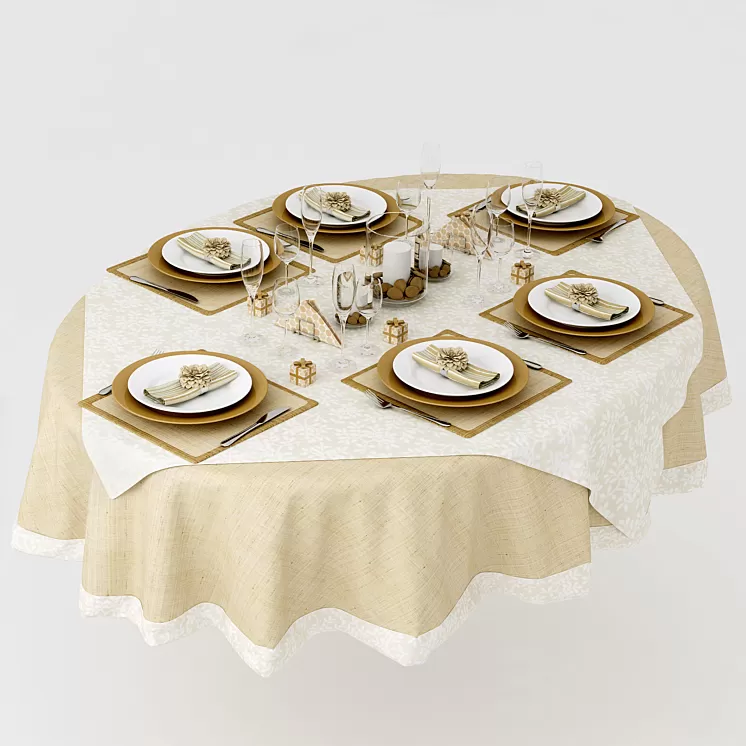 Beige serving 3D Model