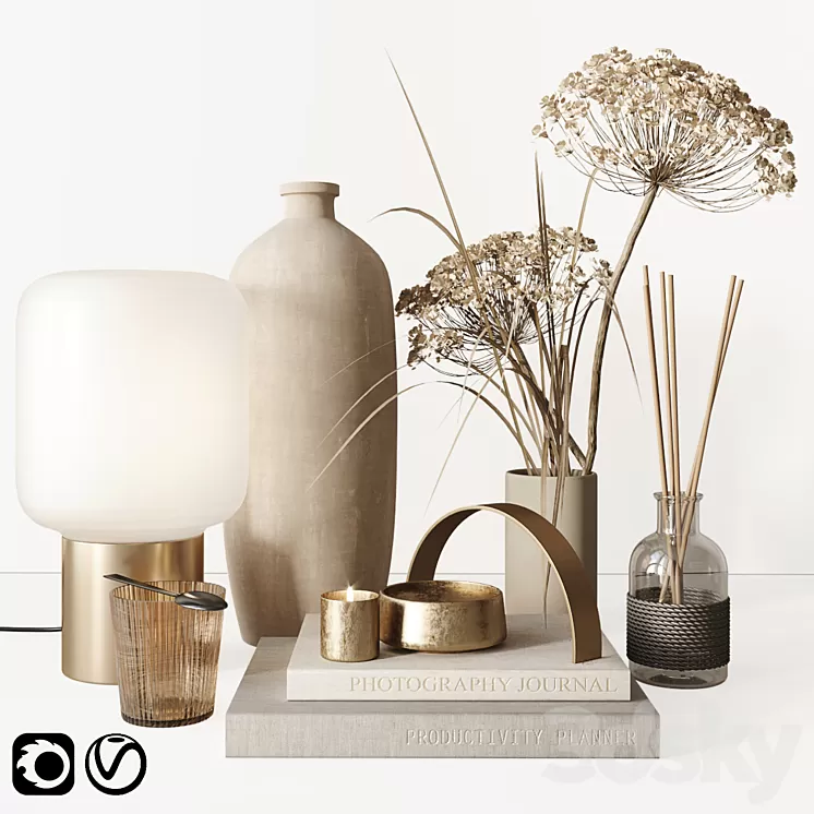 Beige set 3D Model