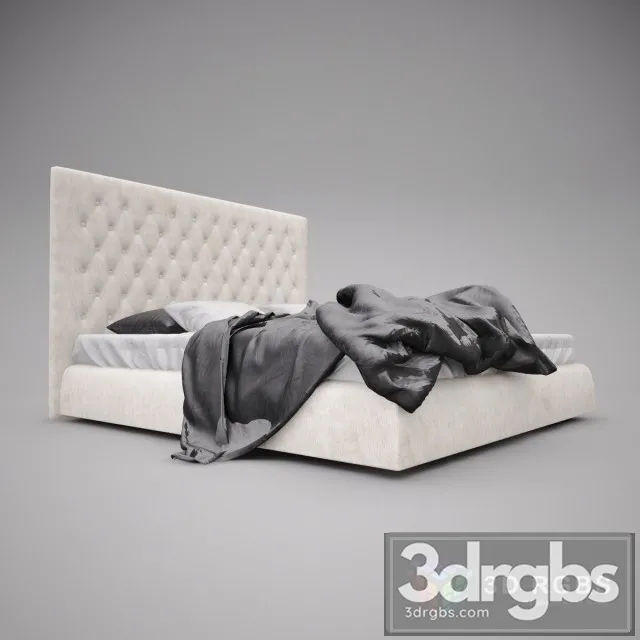 Beige Tufted Bedroom 3D Model Free