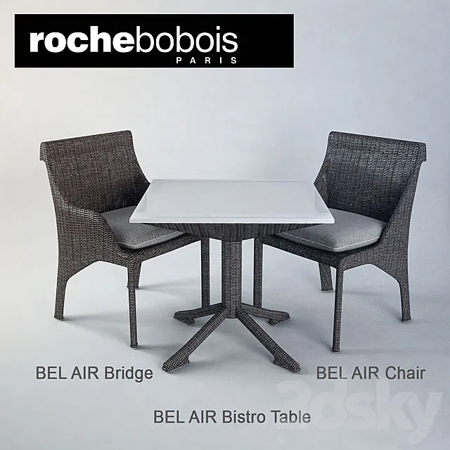 BEL AIR Chairs & Table 3DModel
