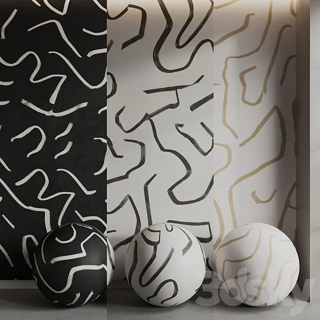 BELARTESTUDIO Murals Seamless set Artistic Lines Free Download