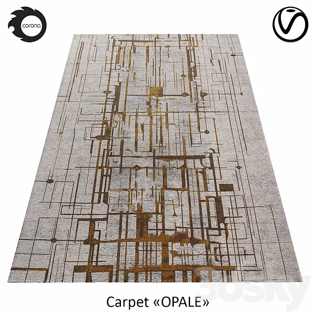 Belgian viscose carpet “OPALE” 3D Model