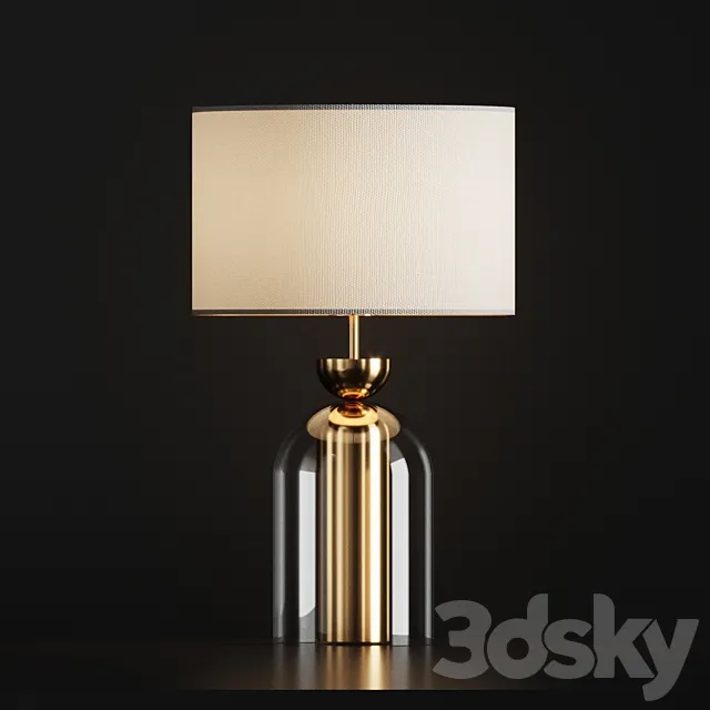 Bell jar table lamp 3D Model