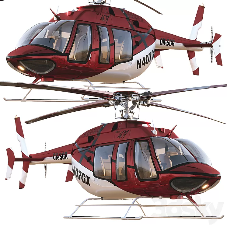 Bell407 3D Model Free