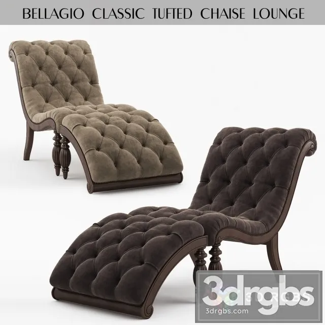 Bellagio Classic Tufted Chaise Lounge 3D Model Free