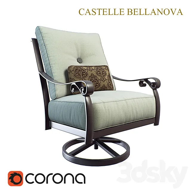 Bellanova Cushioned High Back Swivel Lounge Rocker 3D Model